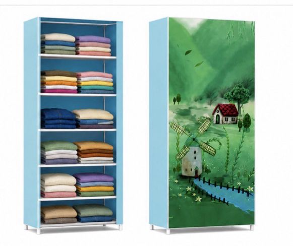 Windmil Print cabinet PP Collapsible Wardrobe-image-3