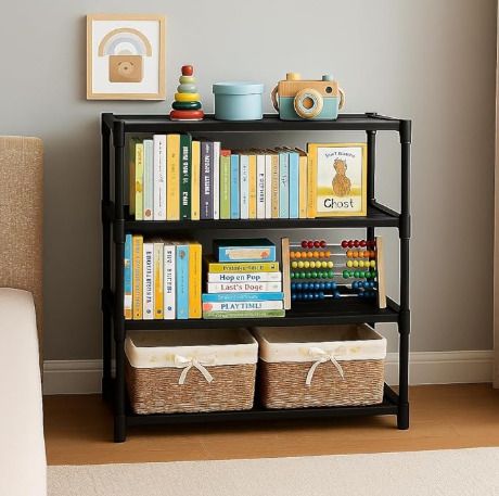 4 LAYER PLASTIC Durable and Multipurpose Shoe Rack Plastic PVC Collapsible Wardrobe