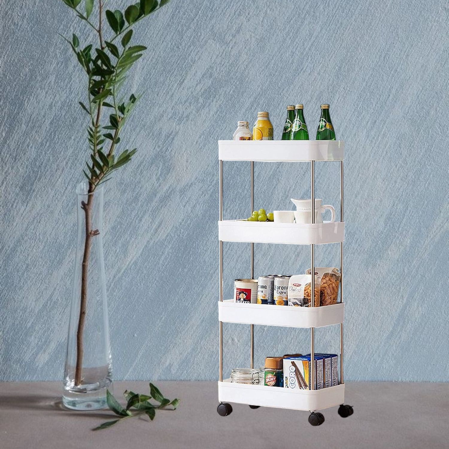 4 LAYER HEAVY PLASTIC TROLLEY. Plastic Kitchen Trolley-image-38