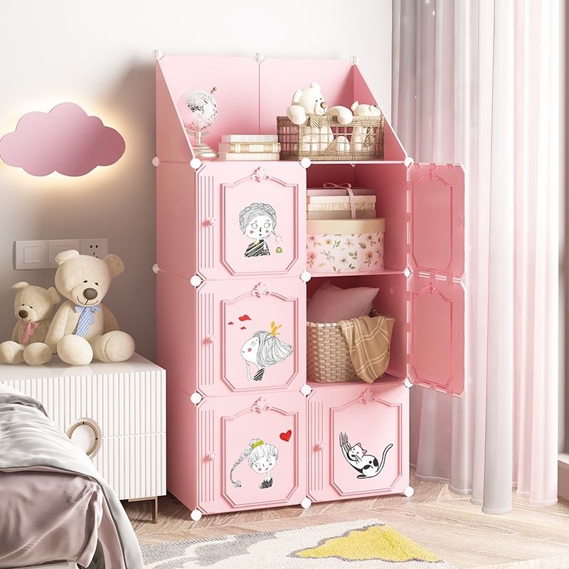sasimo 6-Door 8-Shelf Plastic kids Collapsible Cupboard PC Collapsible Wardrobe-picture-27