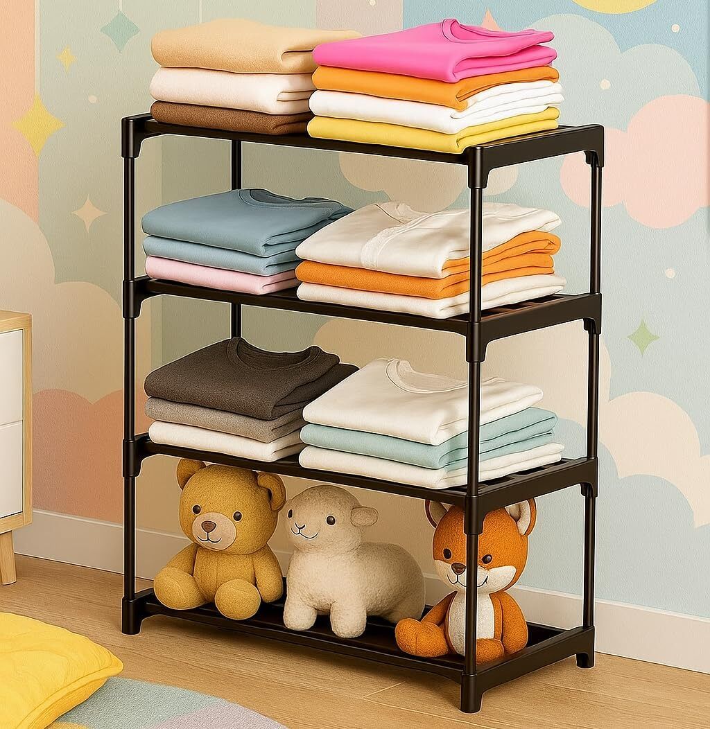 zyra 4 Shelves Storage Clothes Storage Rack PP Collapsible Wardrobe-picture-10