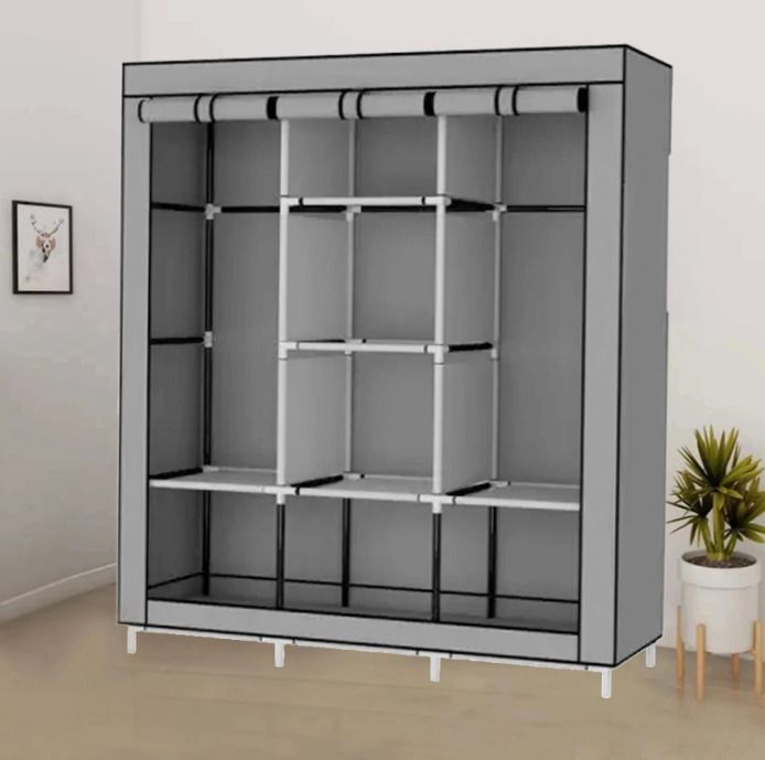 SOLID GREY WARDROBE Carbon Steel Collapsible Wardrobe-image-19