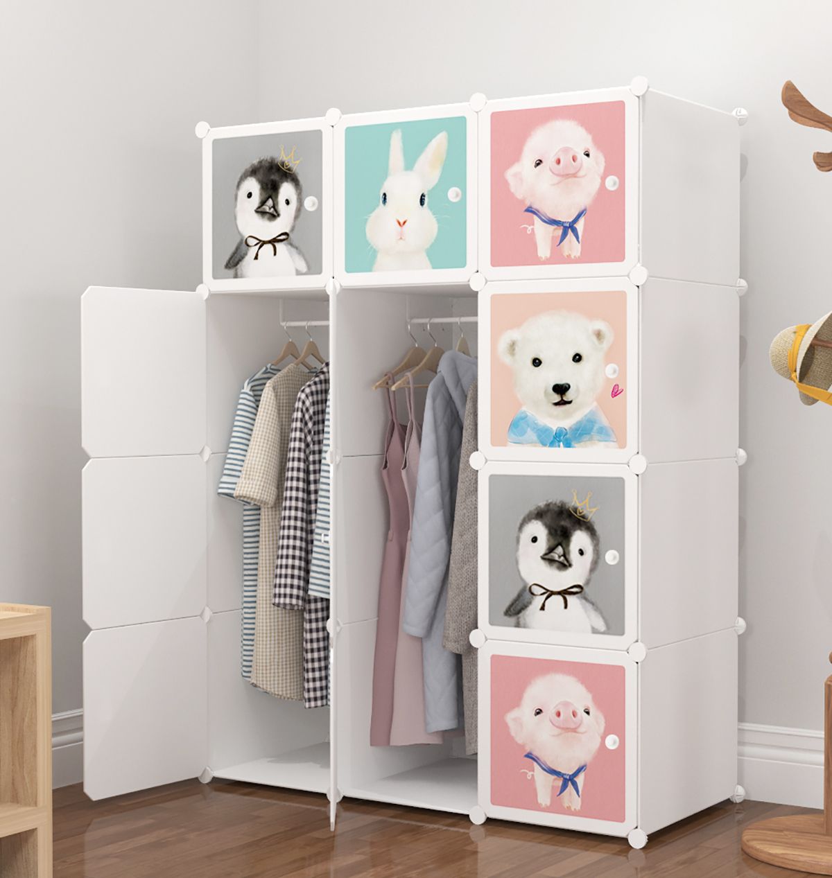 sasimo 12-Door 12-Shelf Plastic kids Collapsible Cupboard PC Collapsible Wardrobe-picture-14
