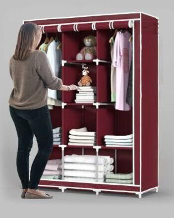 vipash Foldable washable Wardrobe 6+2 Rack Carbon Steel Collapsible Wardrobe-picture-33