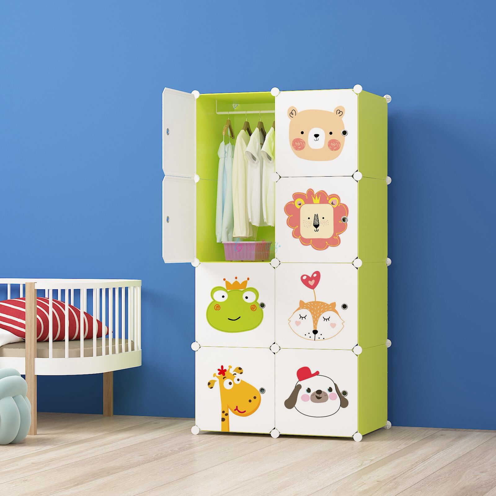 8 Door Plastic Sheet Almirah Storage Rack Closest Organizer Cupboard PP Collapsible Wardrobe-image-26