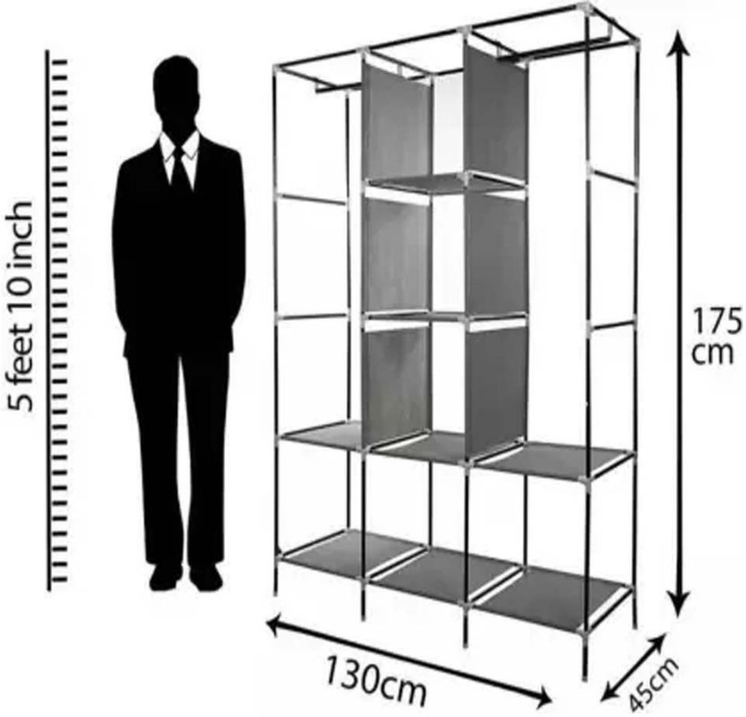 zoify Carbon Steel Collapsible Wardrobe-picture-27
