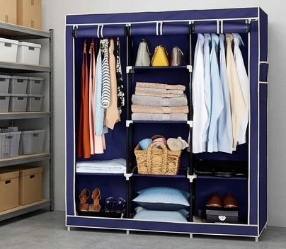 SOLID BLUE WARDROBE Carbon Steel Collapsible Wardrobe-image-13