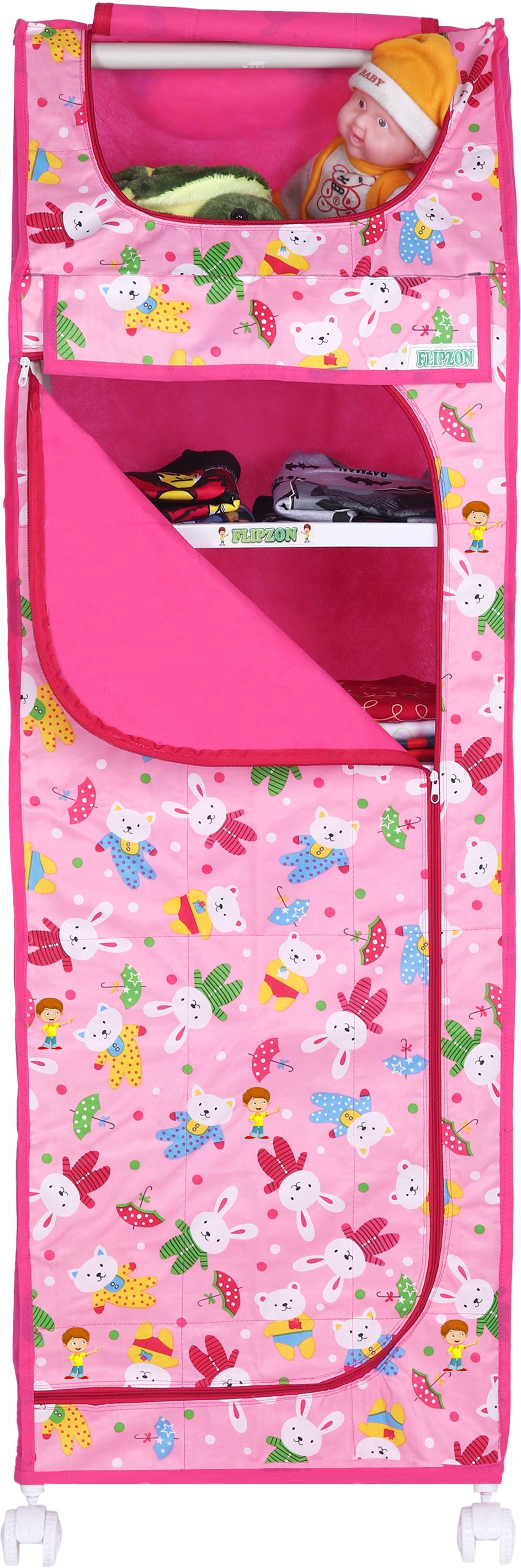 Baby 6 Shelve Unbreakable Material PVC Collapsible Wardrobe