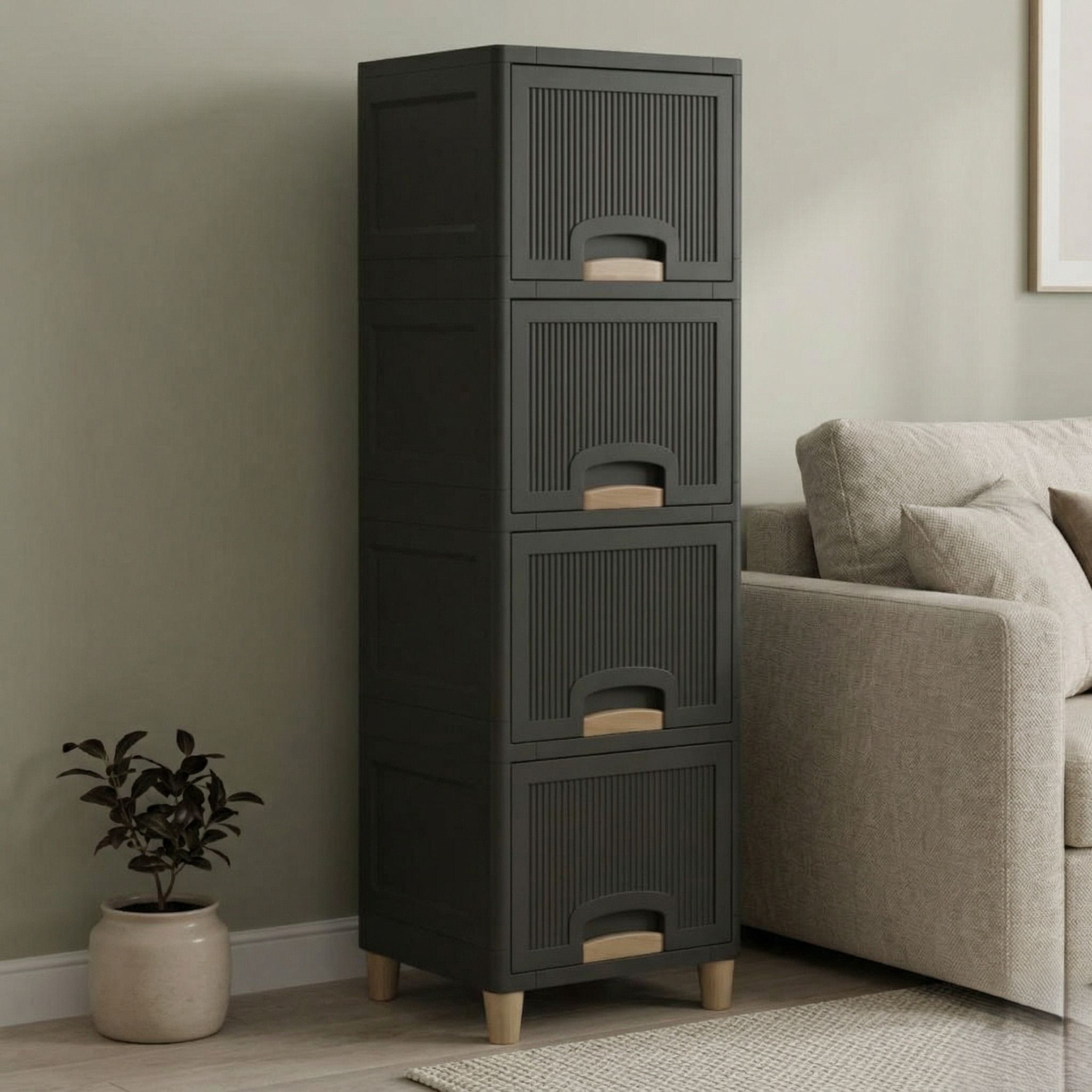 viseman multi layer Drawer Cabinet with Balanced Weight Distribution PP Collapsible Wardrobe-picture-13