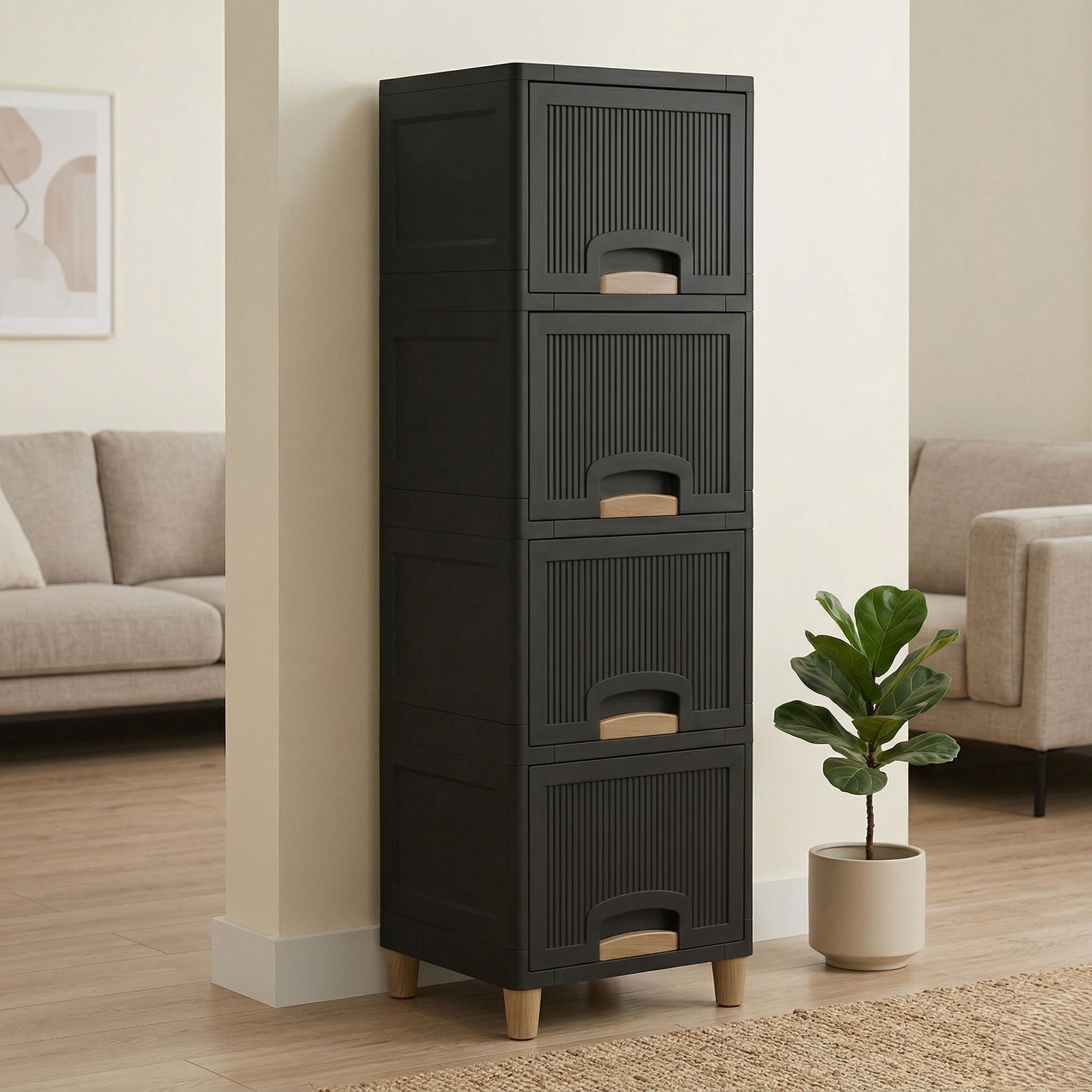 viseman multi layer Drawer Cabinet with Balanced Weight Distribution PP Collapsible Wardrobe-picture-10