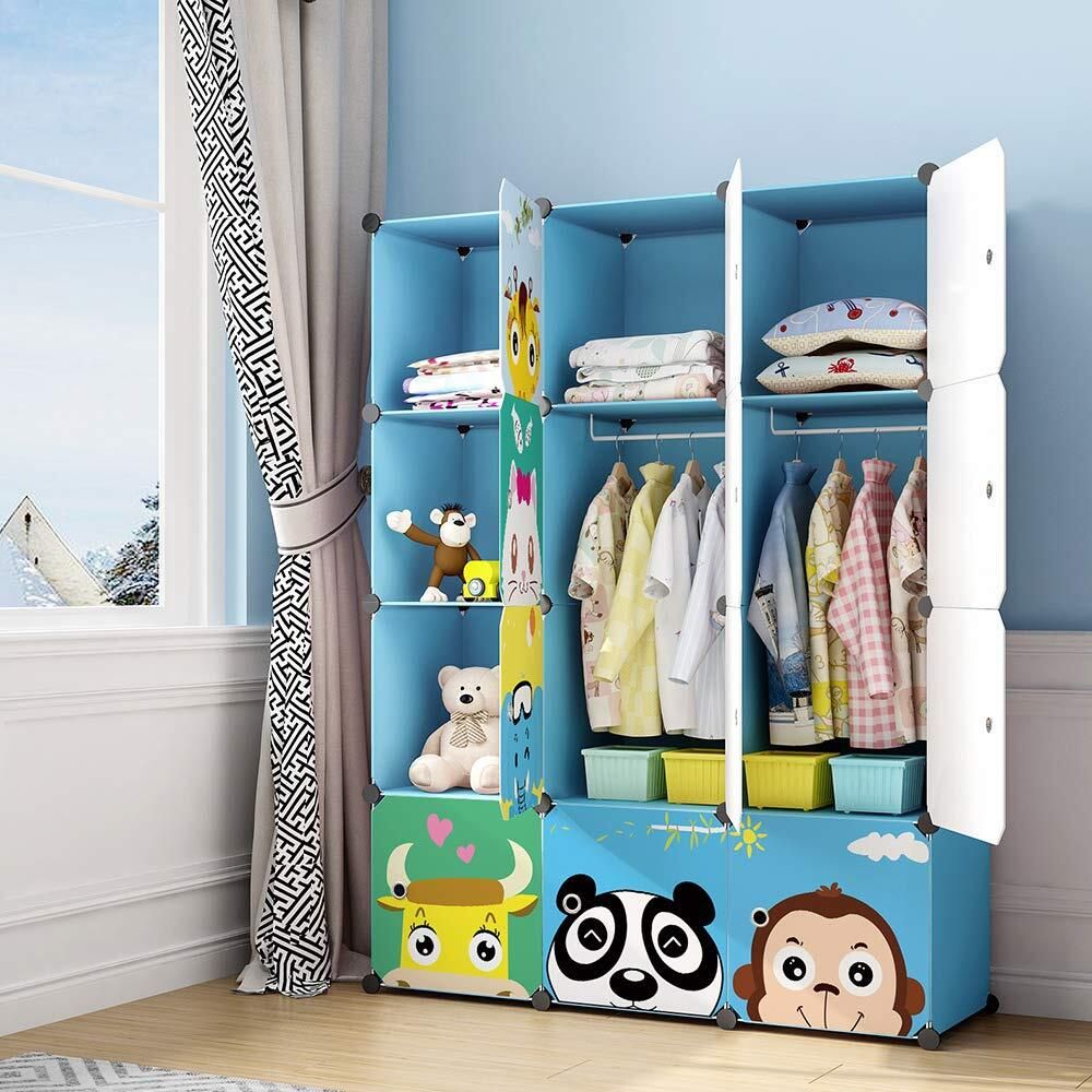 zivety 12-Door 12-Shelf Plastic almirah for kids, almirah of clothes ,cupboard clothes PP Collapsible Wardrobe-picture-23