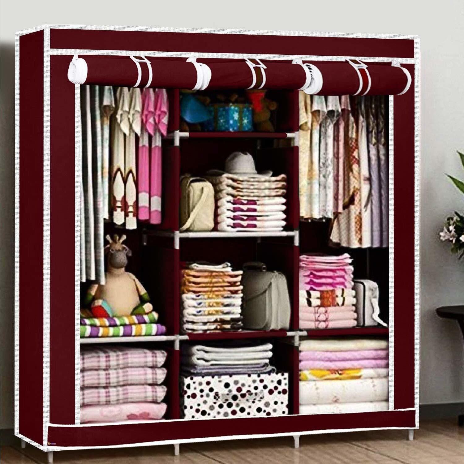 vipash 6+2 COLLAPSIBLE WARDROBE FOR STORE PVC Collapsible Wardrobe-picture-16