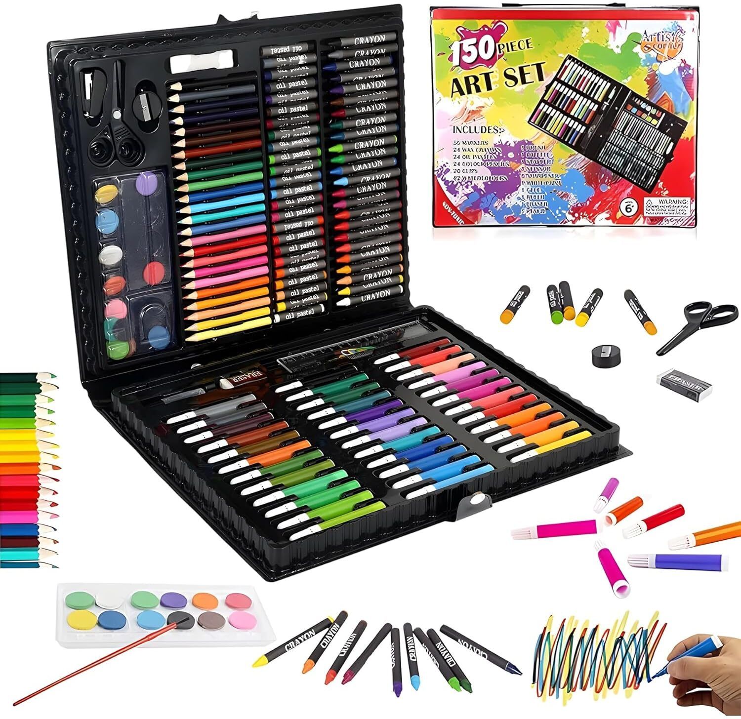 150 Pieces Art Set for Kids with Case Art and Craft Supplies Kit for Drawing and-image-23