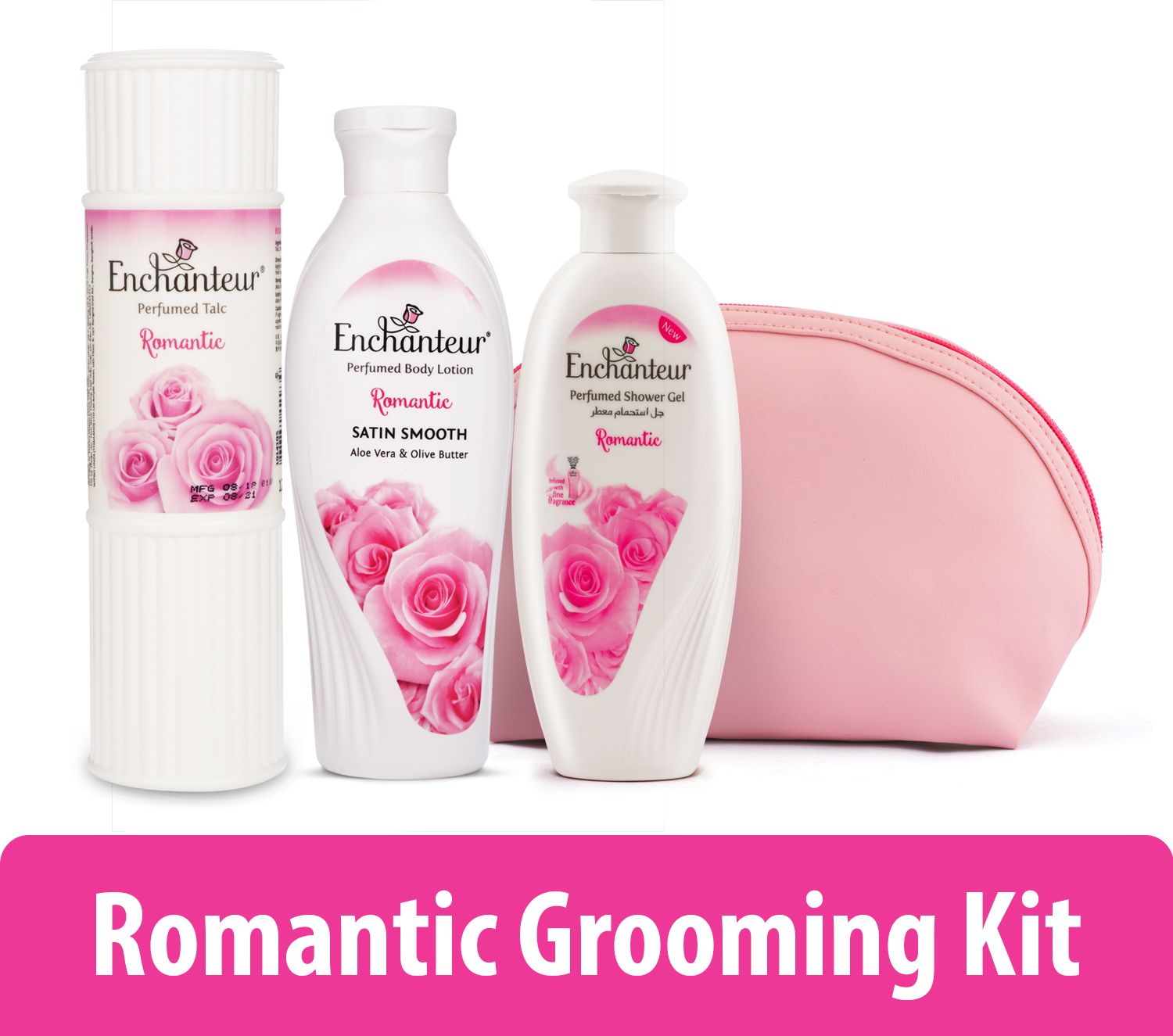Romantic Body Lotion, Shower Gel, & Talcum Powder For Women With Travel Pack Combo Set