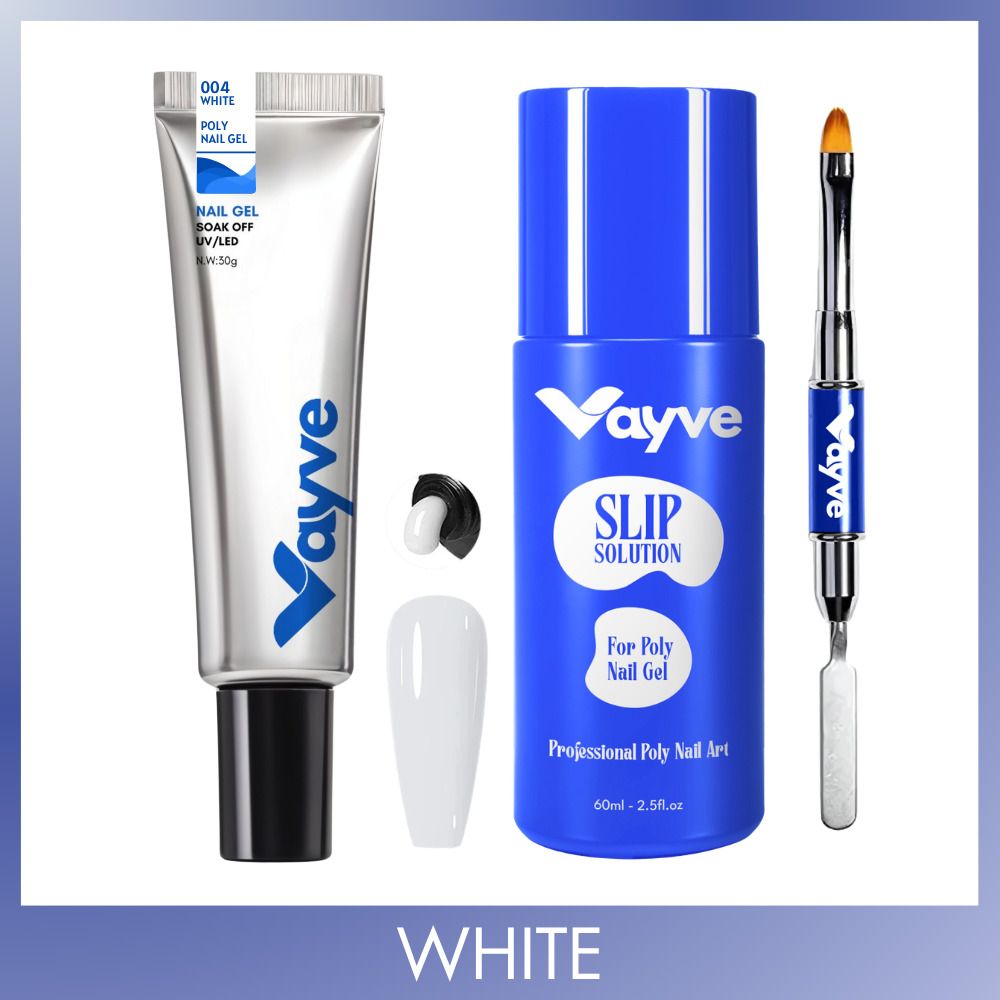vayve White Polygel Nail Extension Kit with Slip Solution & Brush Spatula | DIY Nail Extension Set for Salon Style Acrylic Gel Nails-picture-12