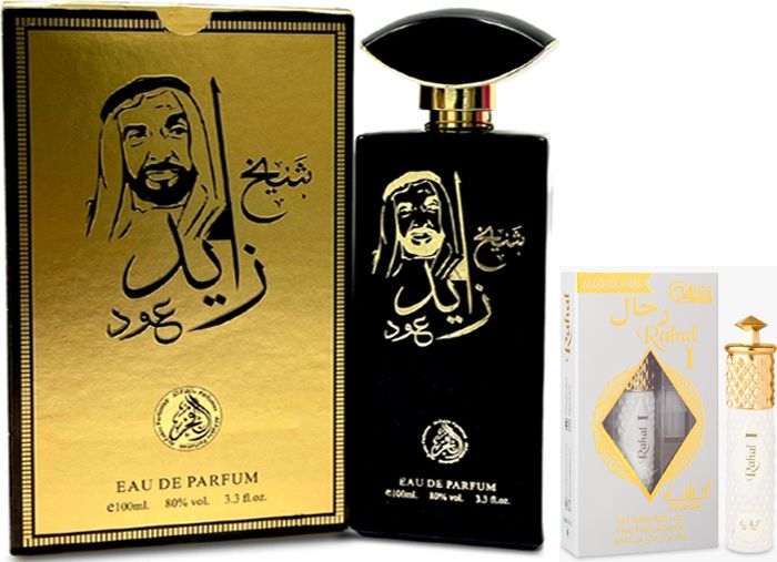 al fakhr Sheikh Zayed Oud 100ml Perfumes & Rehal Woman Attar 6ml AQD-picture-37