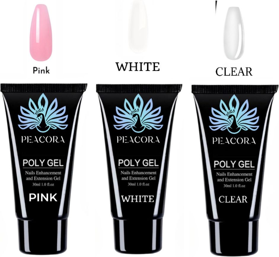 3 Pc Polygel 30ml Tube for Nail Extensions Nail Art Manicure Acrylic gel Varnish