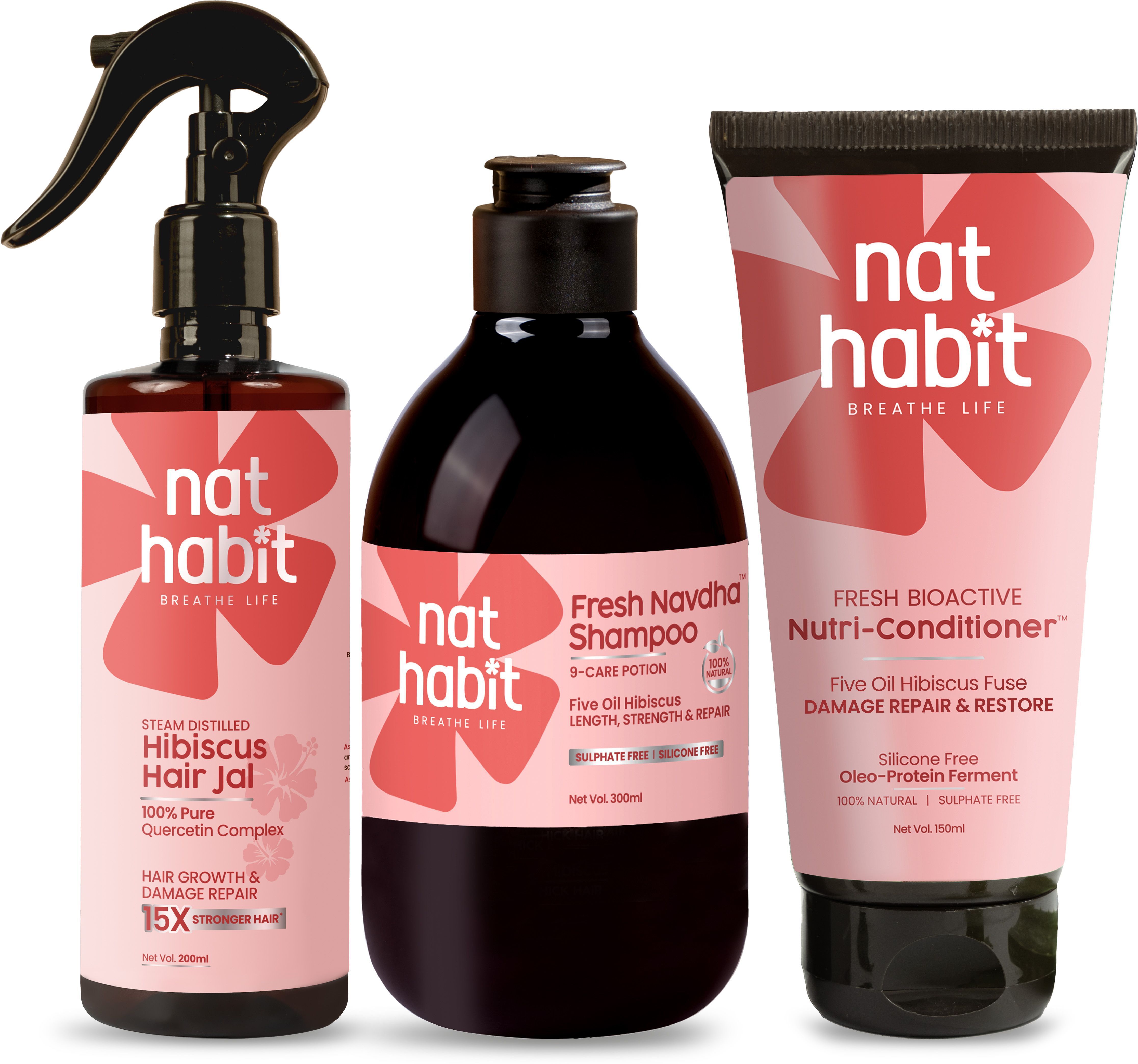 nat habit Hibiscus Hair Care Combo for Men & Women Shampoo, Conditioner and Hair Jal-picture-35