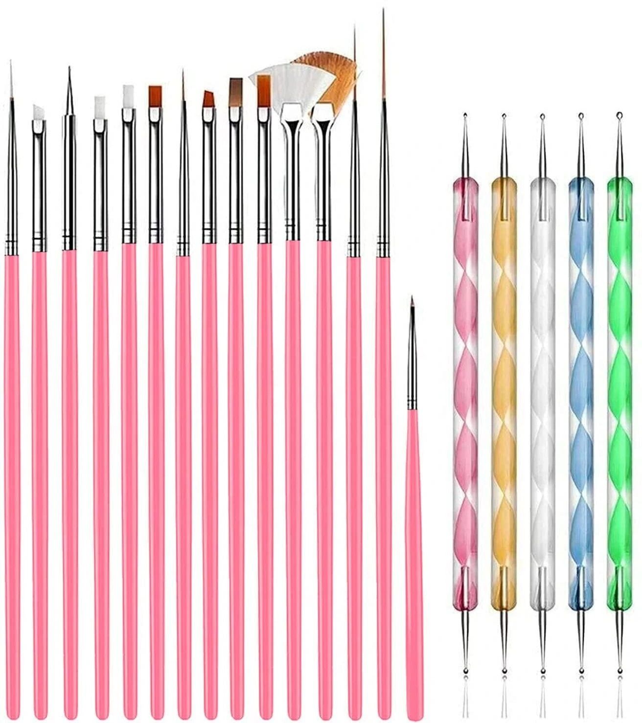 misty alle 20 PCS NAIL ART BRUSHES WITH DOTING PEN-picture-44