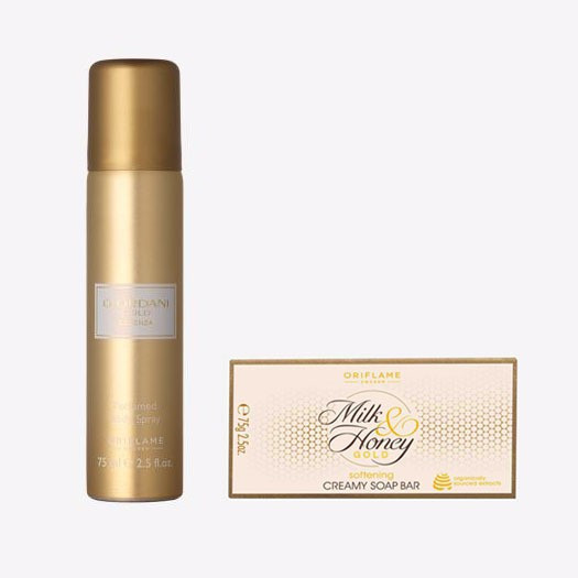 oriflame Essenza Perfumed Body Spray 75 ml with MILK & HONEY GOLD Softening Creamy Soap Bar 100 g image 1