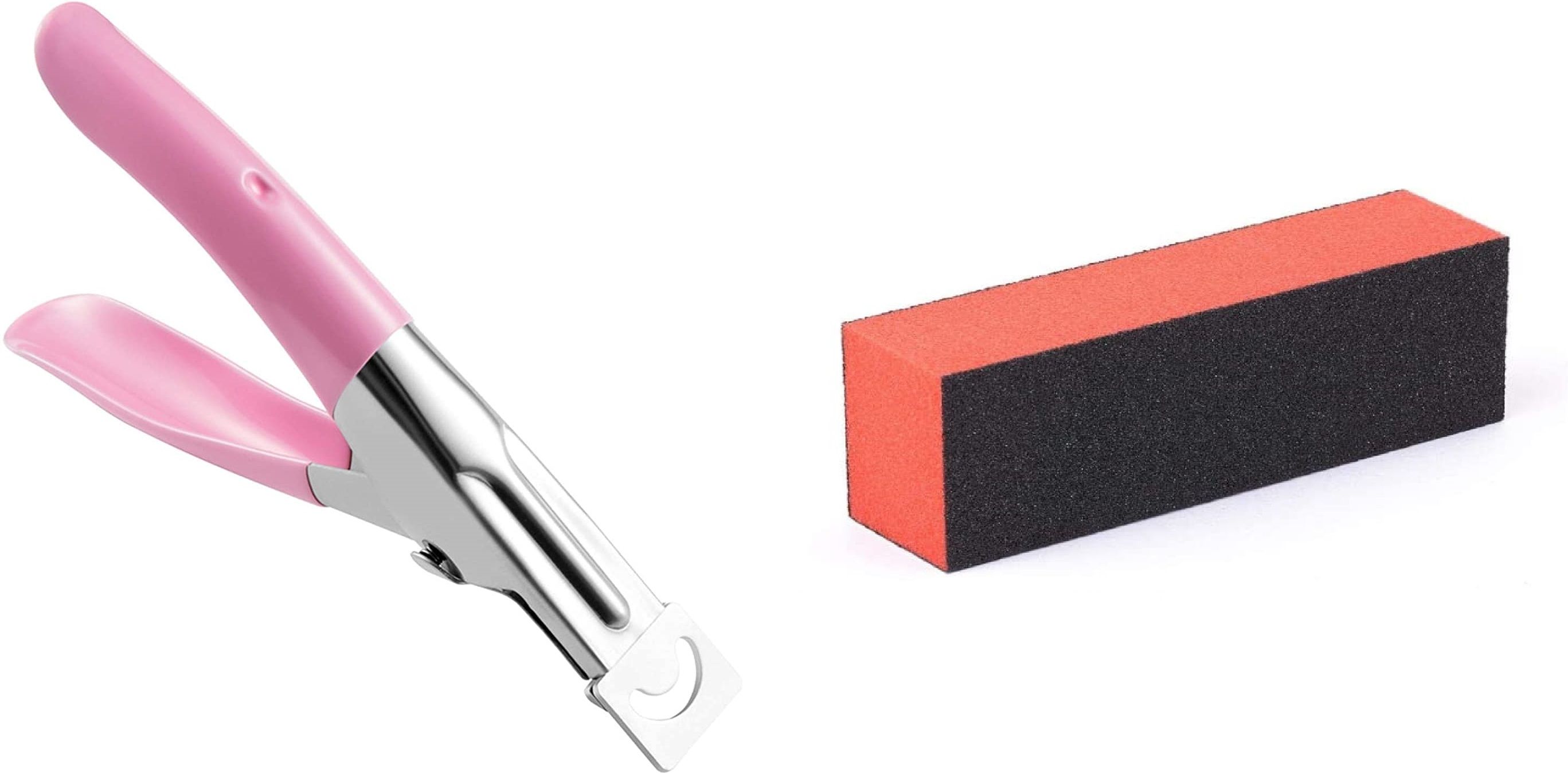 Nail Tip Cutter with Nail Block Buffer | Nail Extension Cutter & Nail Buffer Set | Acrylic, Gel & Artificial Nail Grooming Tools-image-6