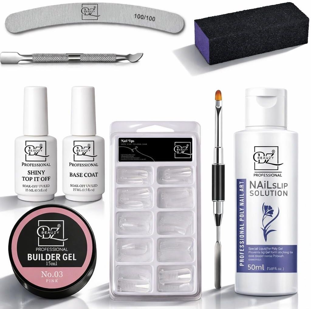 Glow It Nail Extension Kit Poly Gel Builder no.3 Base Top Tools SetPr-image-44