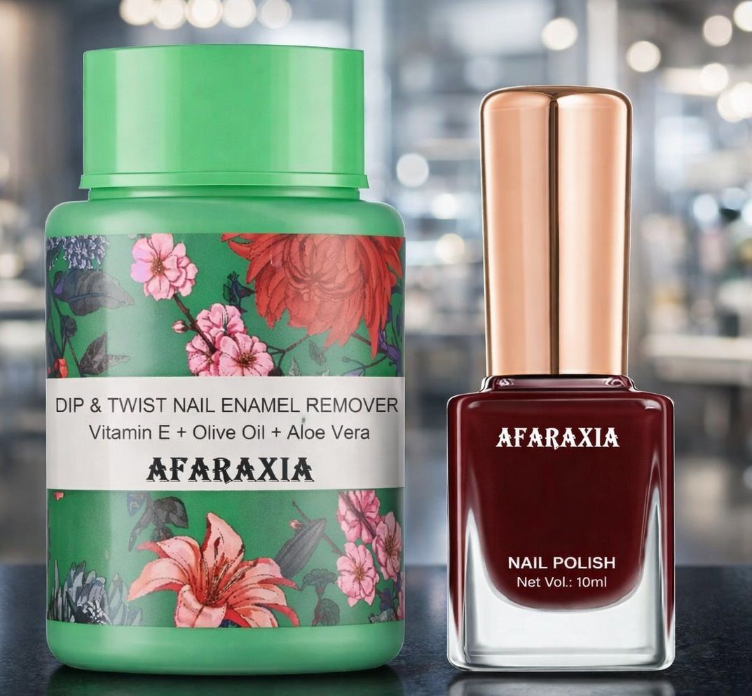 afaraxia Combo Glossynail paint with Dip And Twist Nail Paint Remover-picture-14