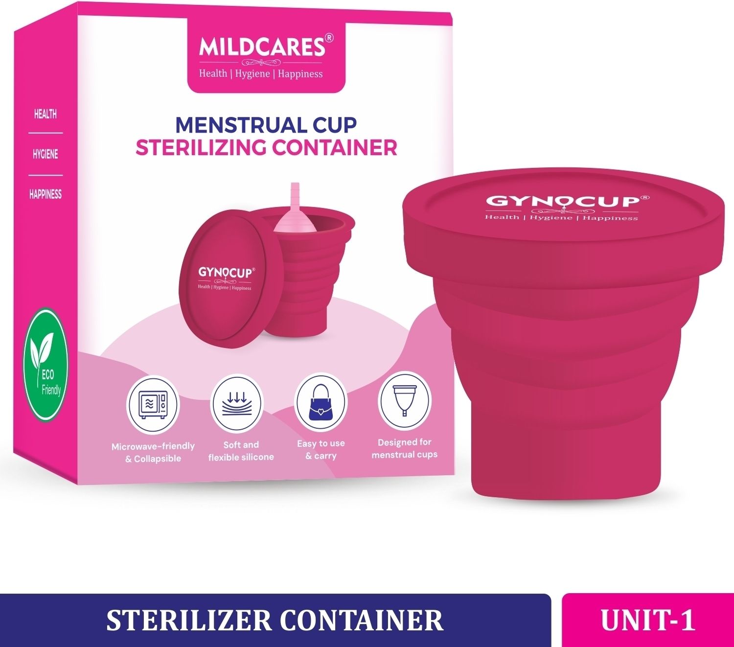 Collapsible Silicone Cup Menstrual Cup Sterilizer | Kills 99% of Germs in 2 Minutes | Microwave Friendly - 1 Unit-image-32