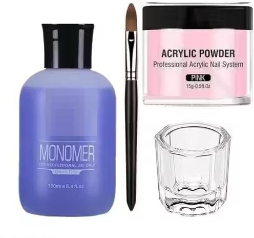 beauzy Acrylic Nail Kit Pink Powder Monomer Brush Glass Bowl Set2X-picture-46