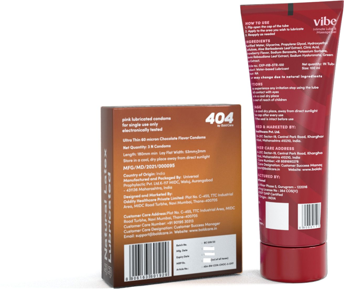 bold care 404 Ultra Thin Chocolate Condoms-3 Sheets with Stawberry Flavored Lubricant-50ml-picture-14