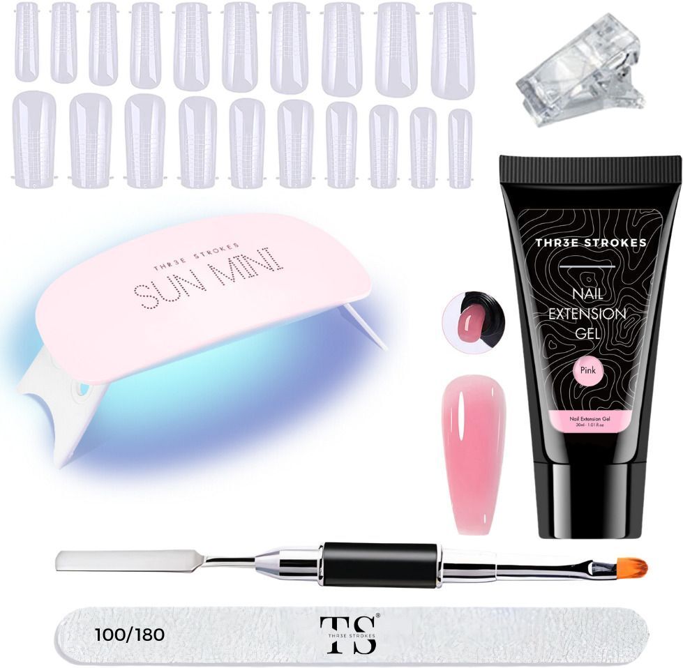 Nail Art Kit Poly Nail Extension Gel Kit for Builder Gel UV Nail Art Set with UV Mini Lamp-image-41