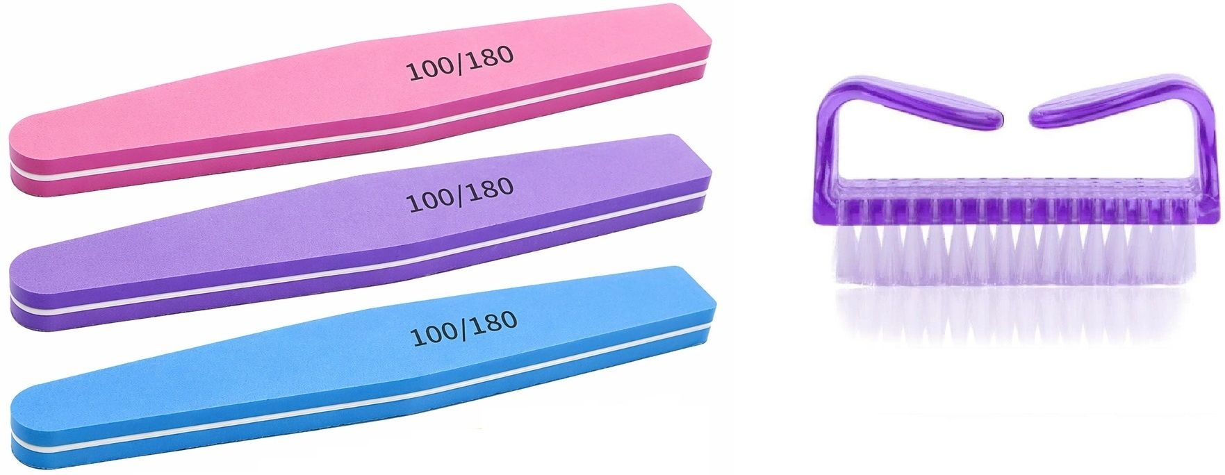 Nail Foam Buffer 180/100 Grit with Medium Nail Scrub Brush Nail Cleaning, Nail Care & Nail Grooming-image-25