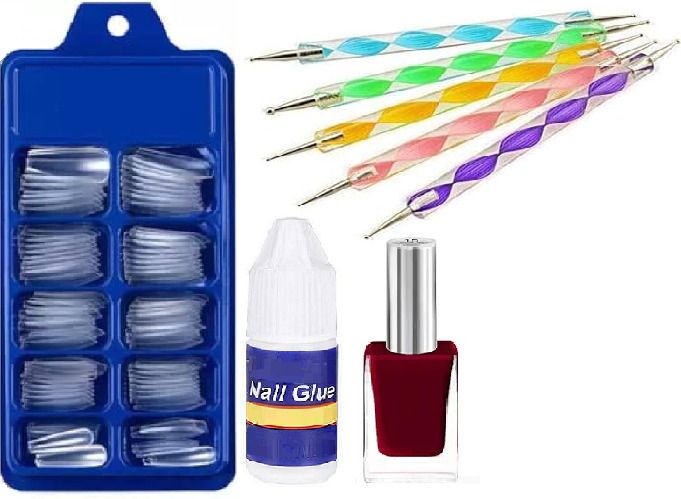 ka-kaiasha ARTIFICIAL NAILS WITH NAIL DOTTED & NAIL POLISH (PACK OF 1)-picture-11