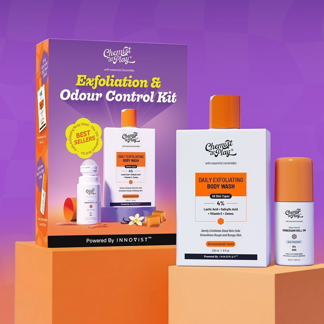 Exfoliation & Odour Control Kit | Treats Strawberry Skin, Control Underarm Odour-image-1