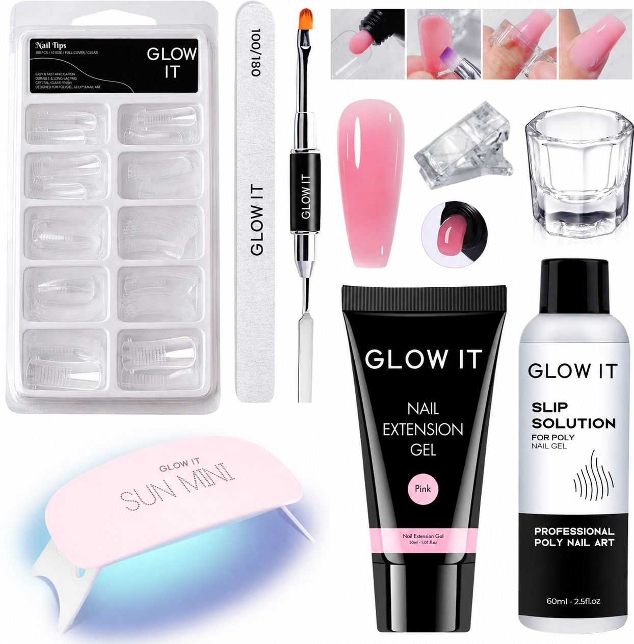 glow it Professional Poly Nail Extension Gel Kit Set-picture-31