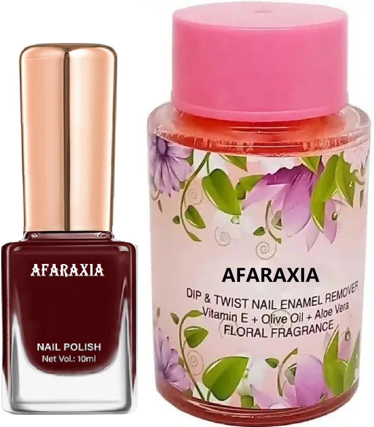 afaraxia Combo Glossy Finish, Long Lasting nail paint with Dip And Twist Nail Paint Remover-picture-31