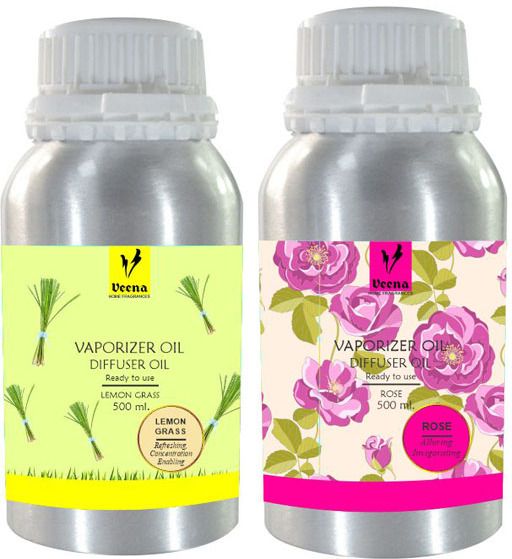 Veena Combo Aroma Oil Diffuser Lemongrass & Rose Fragrance 500 ml Room, Garden, Bedding Room, Office, Bar Fragrance Diffuser-picture-19