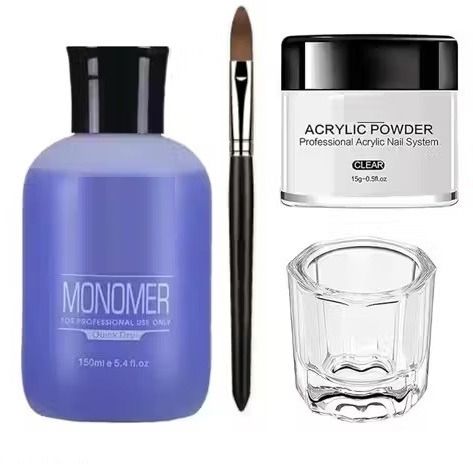 beauzy Acrylic Nail Kit Clear Powder Monomer Brush Glass Bowl SetX2-picture-32