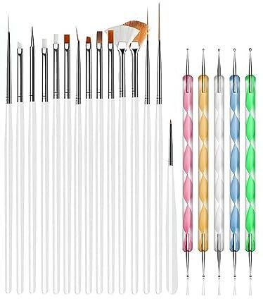 miss hot 15PCS Nail Art Design Brush,(White) With 5pcs Nail Art Dotting Tool-picture-17