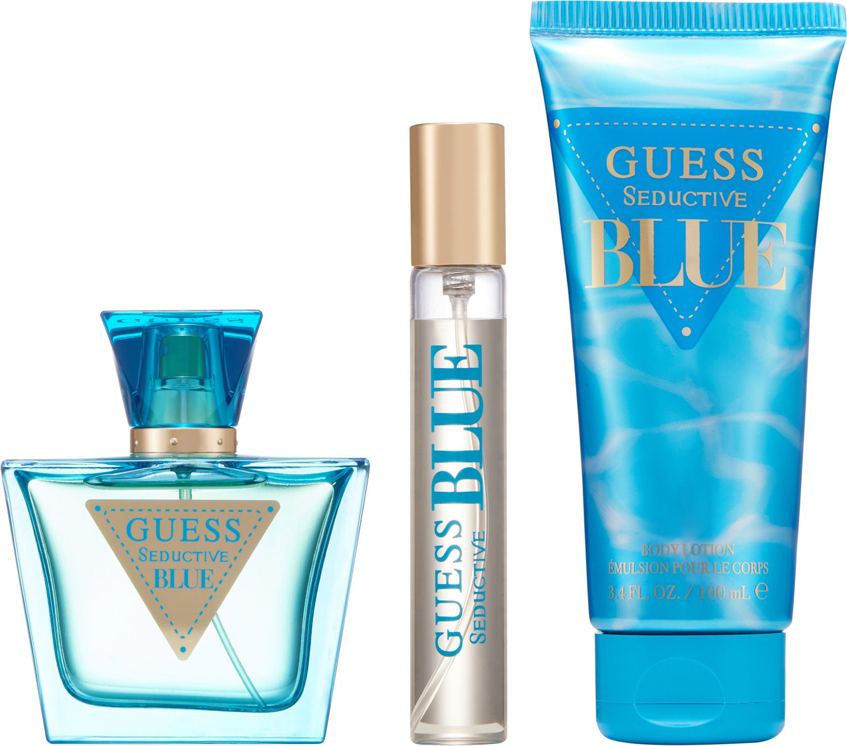 guess Seductive Blue Women Set (Eau de Toilette 75ml+ Travel Spray 15ml + Body Lotion 100ml + Pouch-picture-22