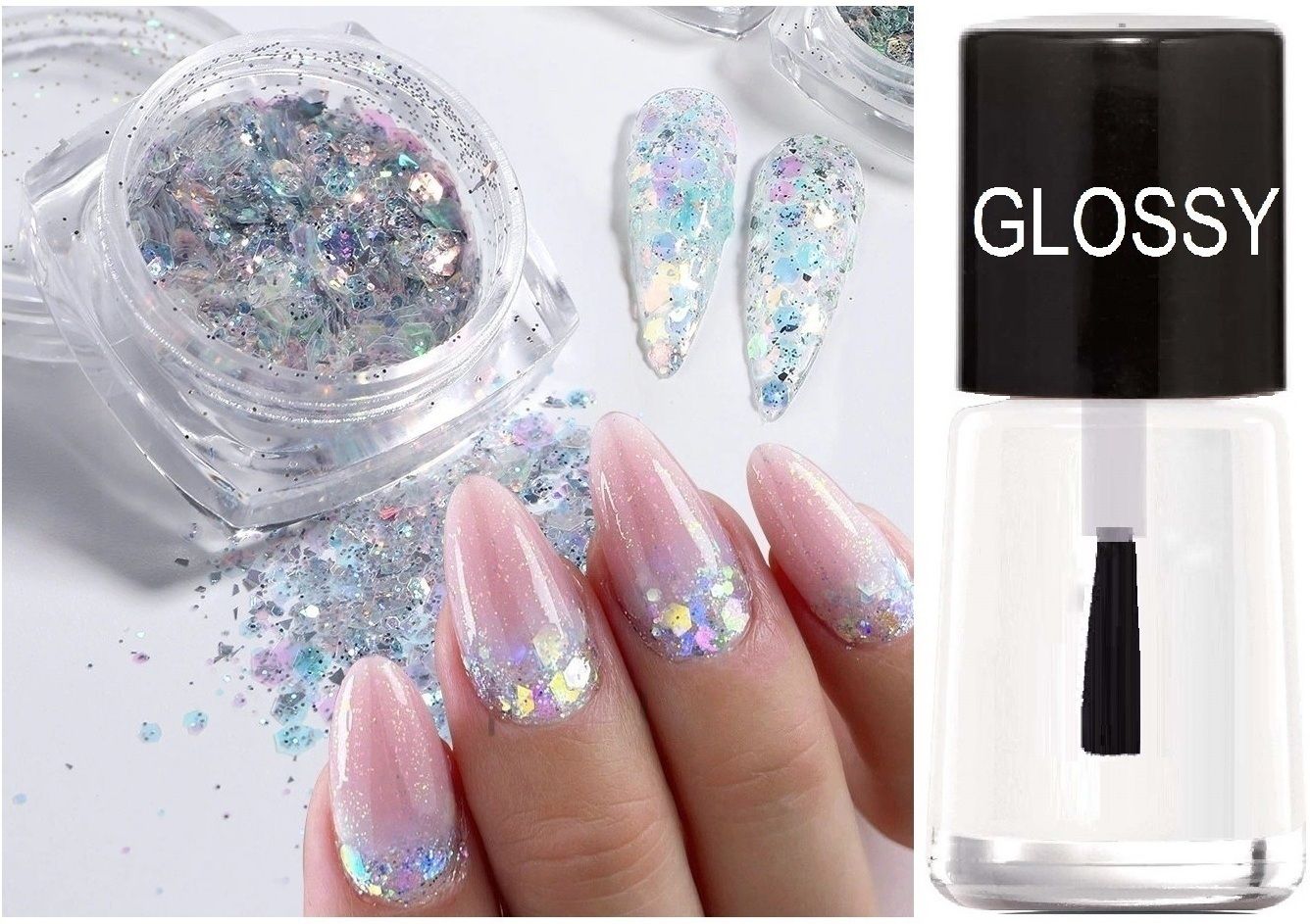 NAIL SHINY GEL POLISH WITH CHUNKY GLITTER-image-25