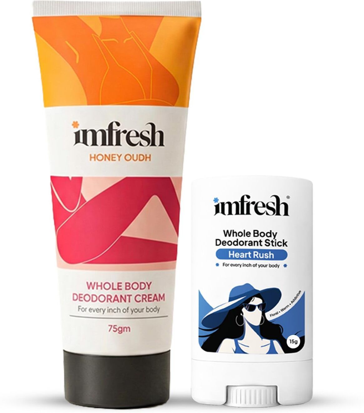 imfresh Honeyoudh Whole Body Deodrant Cream 75gm & Heartrush Deodrant Stick 15gm-picture-23