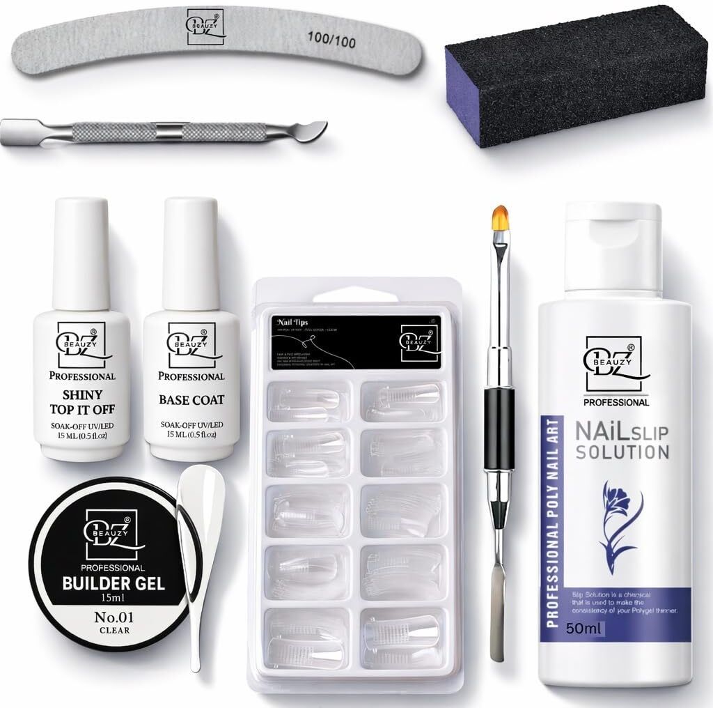 Professional Nail Extension Poly Gel Kit Base Top Set-image-31