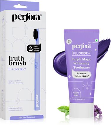 perfora Electric Toothbrush And 75g Purple Teeth Whitening Toothpaste Combo-picture-0