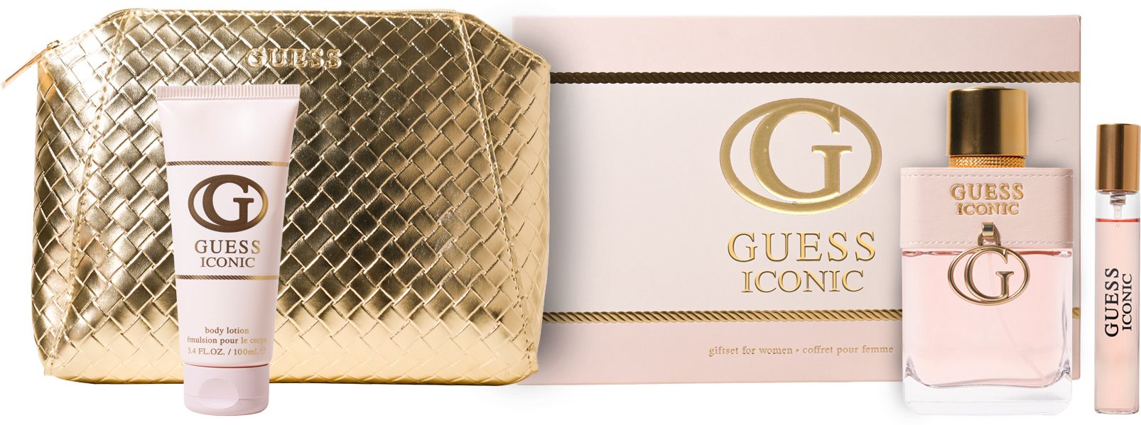 Iconic Women Gift Set (Eau de Parfum 100ml + Travel Spray 15ml + Body Lotion 100ml + Pouch)