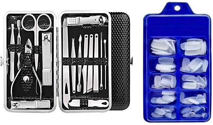 Beauty Manicure Pedicure Set Kit (SET OF 16) with Fake Nails,False Nails,Artificial Nails pack 100pcs-image-40