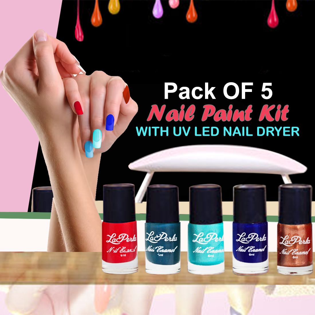 adbeni Nail Polish With Mini Nail Lamp USB UV Dryer, Long Lasting Color-picture-18
