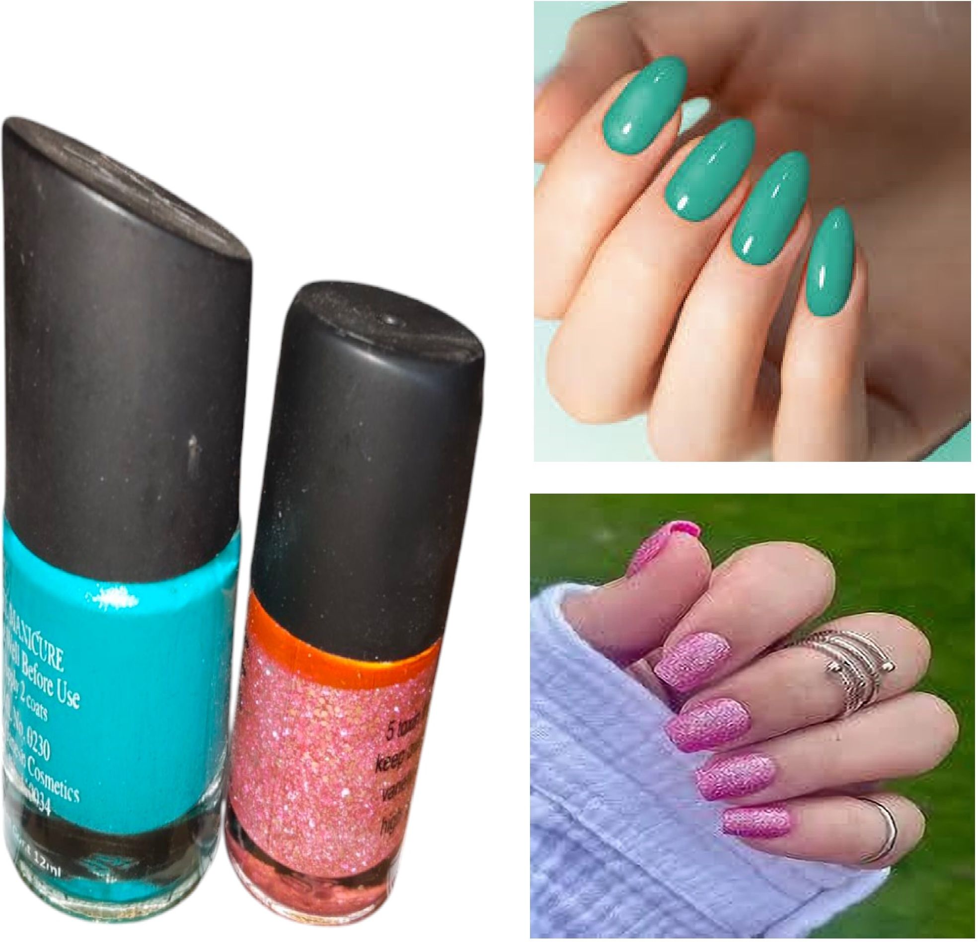 luipui NAIL POLISH AMAZING LONG LASTING FABULOUS FOR BEAUTY OF NAILS GREEN AND PINK-picture-12