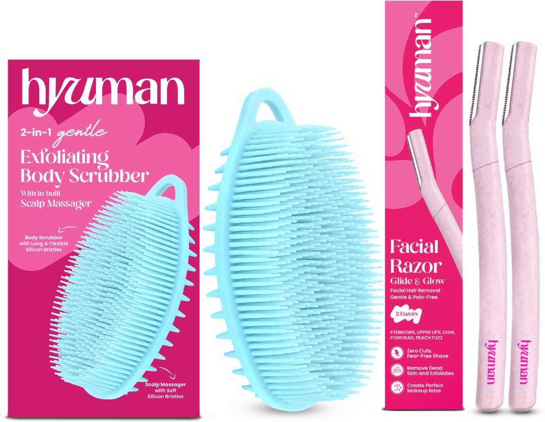 Silicone Bath Body Scrubber + Face Razor Pack of 2 Combo-image-17