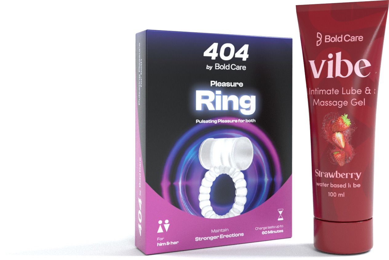 bold care Strawberry Flavoured Intimate Lube & Massage Gel -100ml And Vibe Ring Condom-picture-22